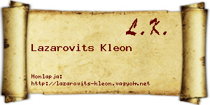 Lazarovits Kleon névjegykártya